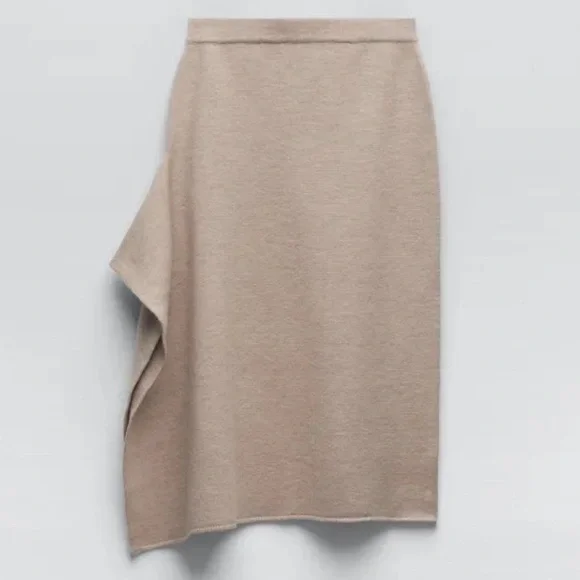 New ZARA 100% WOOL RUFFLED SKIRT - Picture 4 of 14